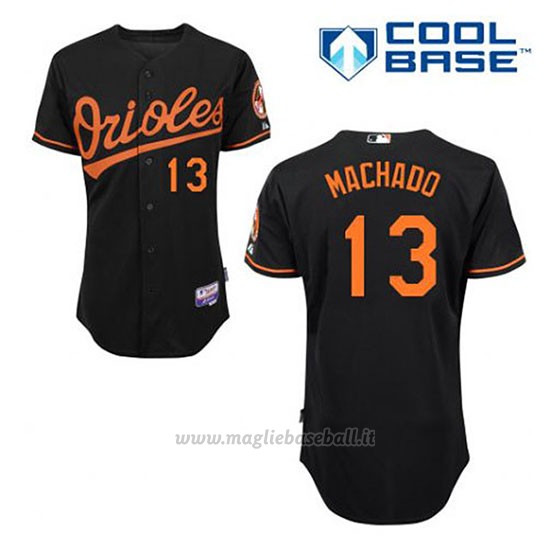 Maglia Baseball Uomo Baltimore Orioles 13 Manny Machado Nero Alterner Cool Base